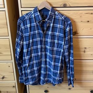 Dunmore Modern Fit Blue and White Button Down Size 16.5